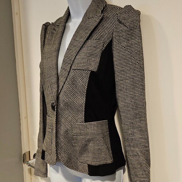 DVF 'Theobald' Blazer-Jacket, Houndstooth Print, Size 6 - Picture 3 of 13